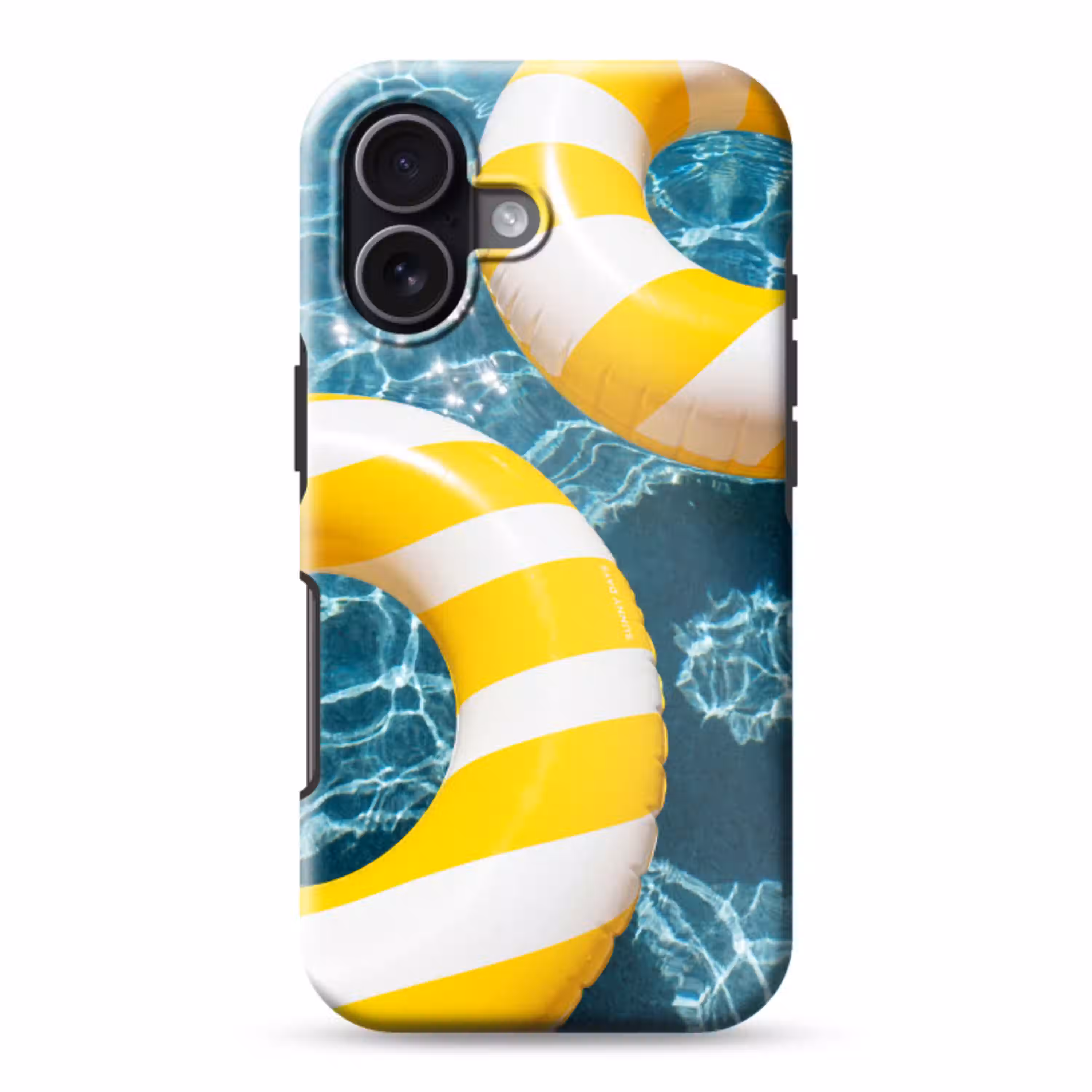 Zwembad - Zwembanden - Zomer - Geel - Blauw Toughcase MagSafe Apple iPhone 17 klein -3d