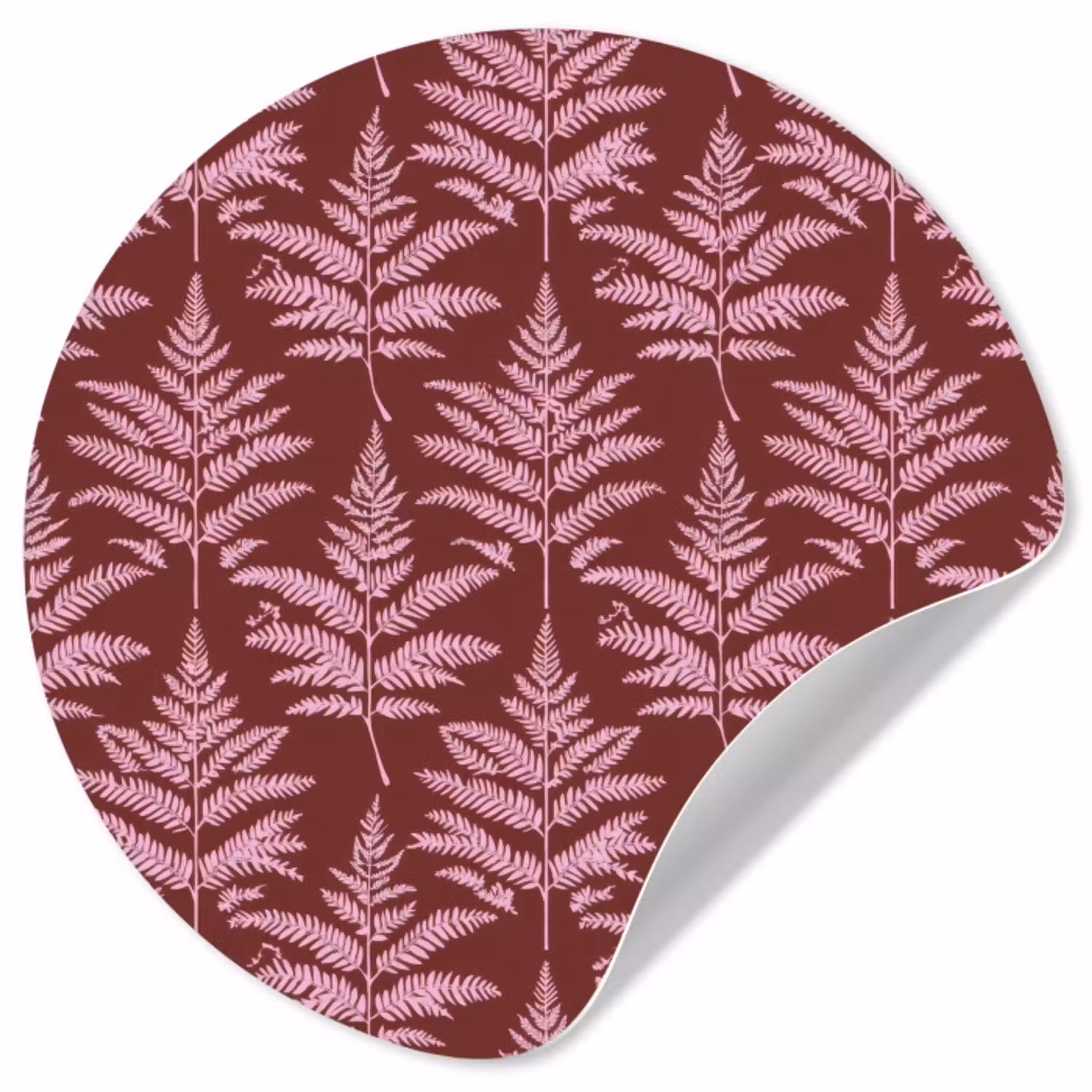 Blad - Patroon - Paars Wandcirkel behangsticker klein 186 -3d