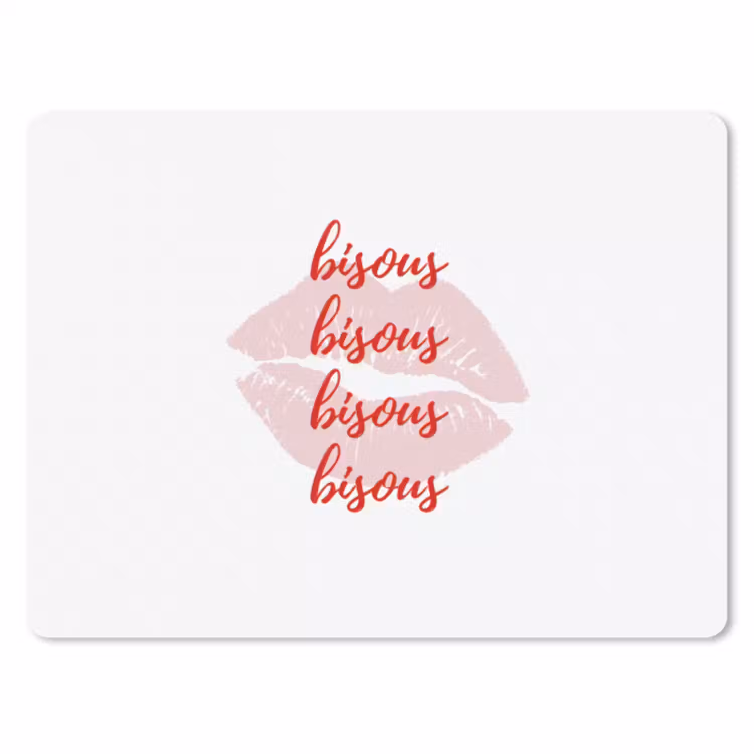 Muismat - Bisous - Lip - Wit - Rood