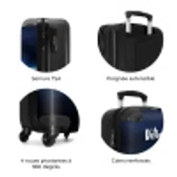 Blauwe blitz NBS - Handbagage koffer - Kinderen Unisex middel zzzzzzzbolletjes_FR