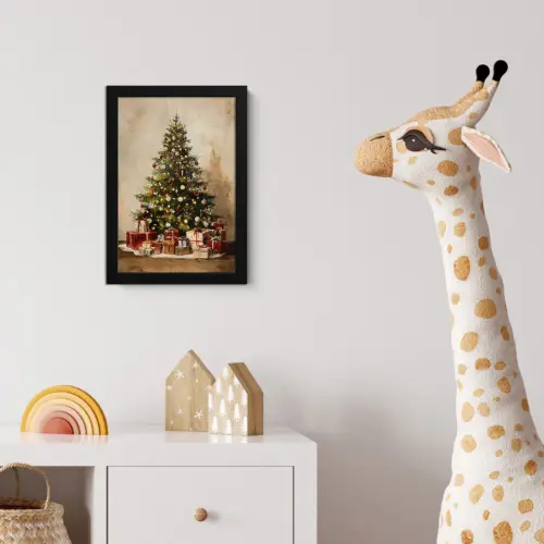 Kerstboom - Versierd - Kleurrijk fotolijst zwart zonder passe partout klein -usfeer4_kinderkamer