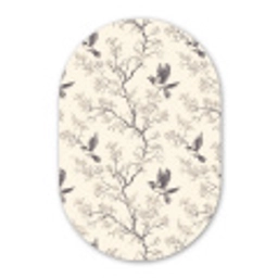 Takken - Vogels - Beige Wandcirkel Ovaal Aluminium middel 839 -3d