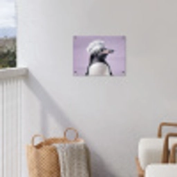 Pinguïn - Koksmuts - Lief - Paars tuinposter los doek klein -sfeer8