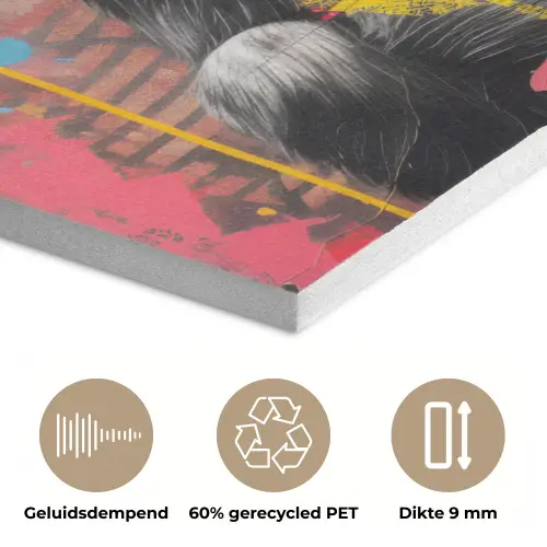 Graffiti - Chimpansee - Dieren - Street art - Banksy PET vilt klein -closeup_NL