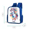 Steigerende Eenhoorn met Regenboogmanen Kinderrugzak - Blauw middel -productfoto_formaten