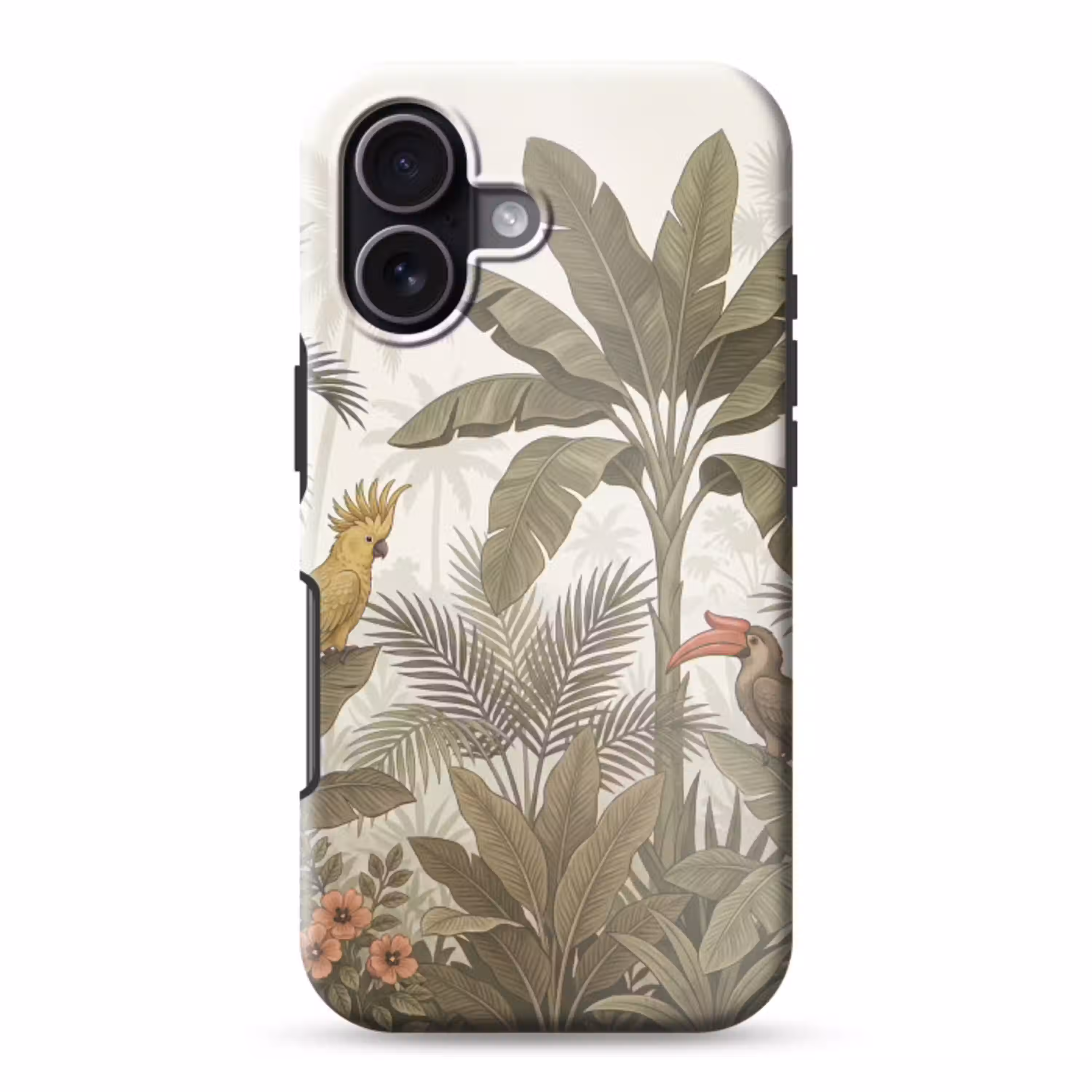 Vogel - Jungle - Tropisch - Illustratie - Groen Toughcase MagSafe Apple iPhone 17 klein -3d
