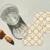 Bloemen - Patroon - Beige onderzetter kurk middel 366 -sfeer4