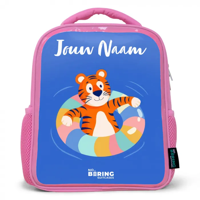 Tijger - Zwemband - Water Kinderrugzak - Roze middel -3d