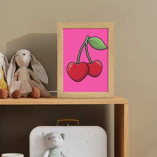 Kers - Roze - Fruit Light Box met kabel (Kinderlampje) klein -sfeer2_kind