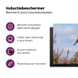 Roodborsttapuit - Heide - Paars - Natuur - Sfeervol Inductie beschermer vinyl 3mm klein -zzzzzzz-cc-usp