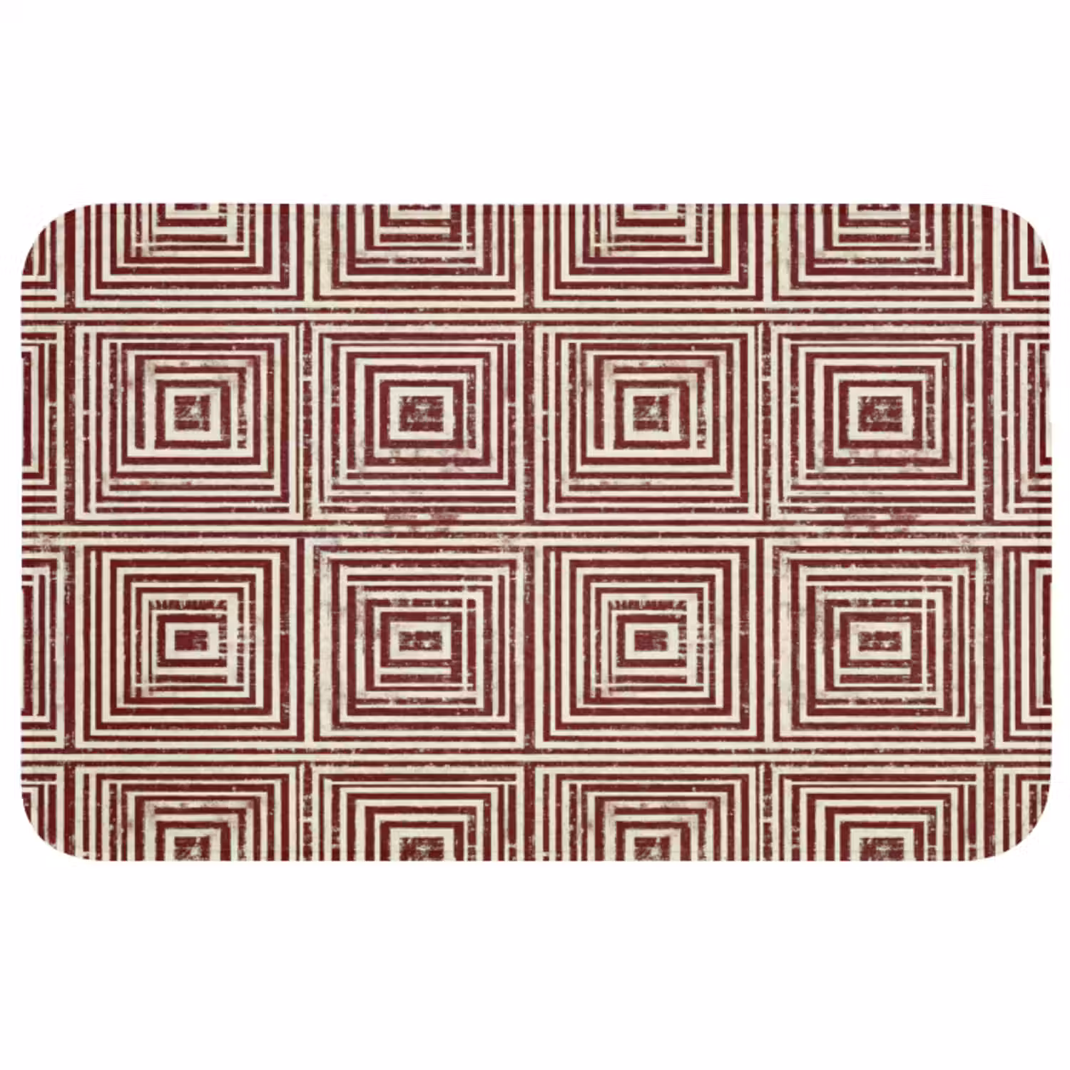 Badmat - Geometrisch - Patroon - Rood