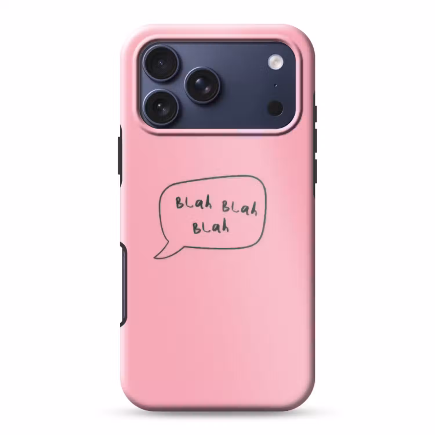 Telefoonhoesje Toughcase - Tekstwolkje - BLAH BLAH BLAH - Roze