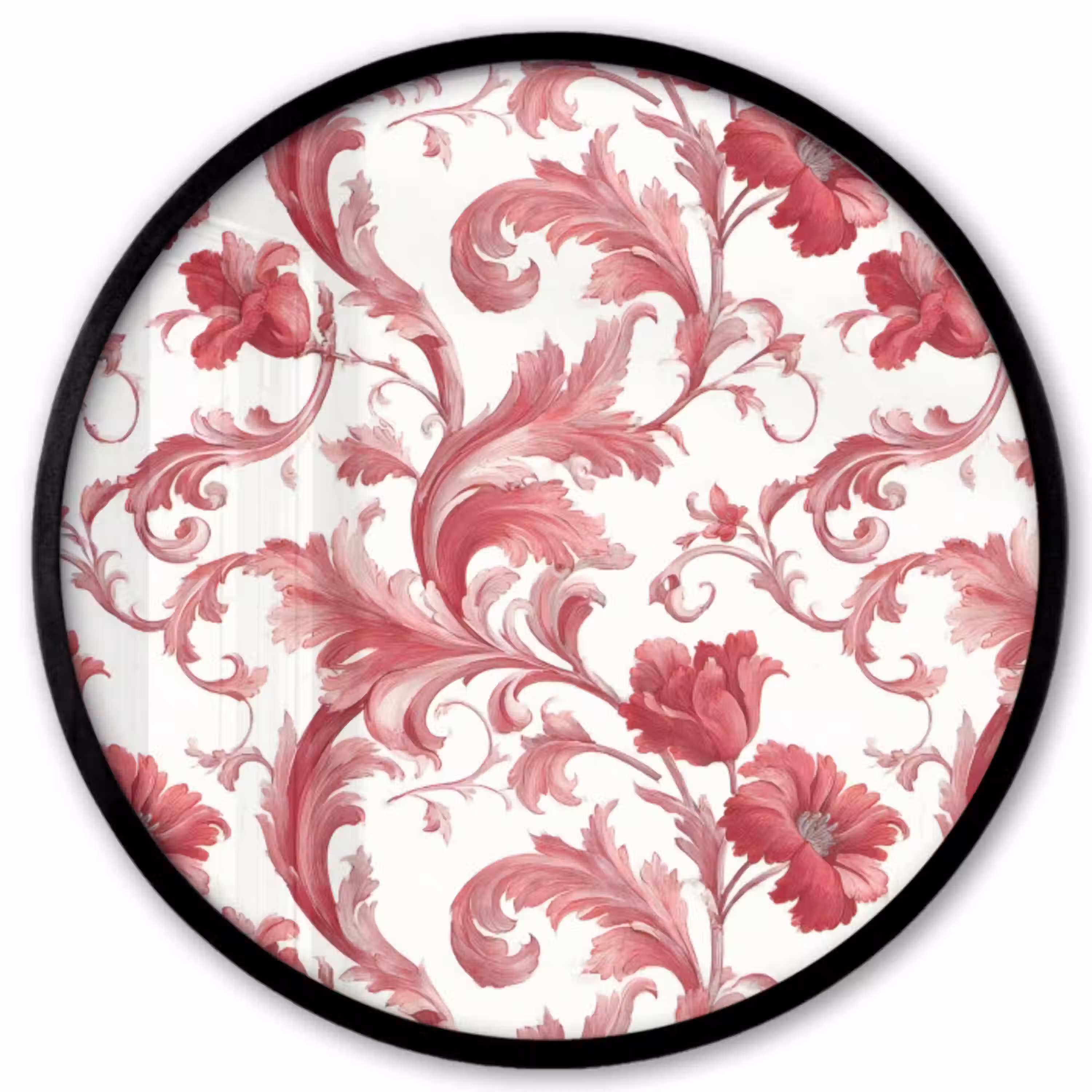 Barok - Patroon - Rood Fotolijst rond zonder passe partout klein 856 -3d