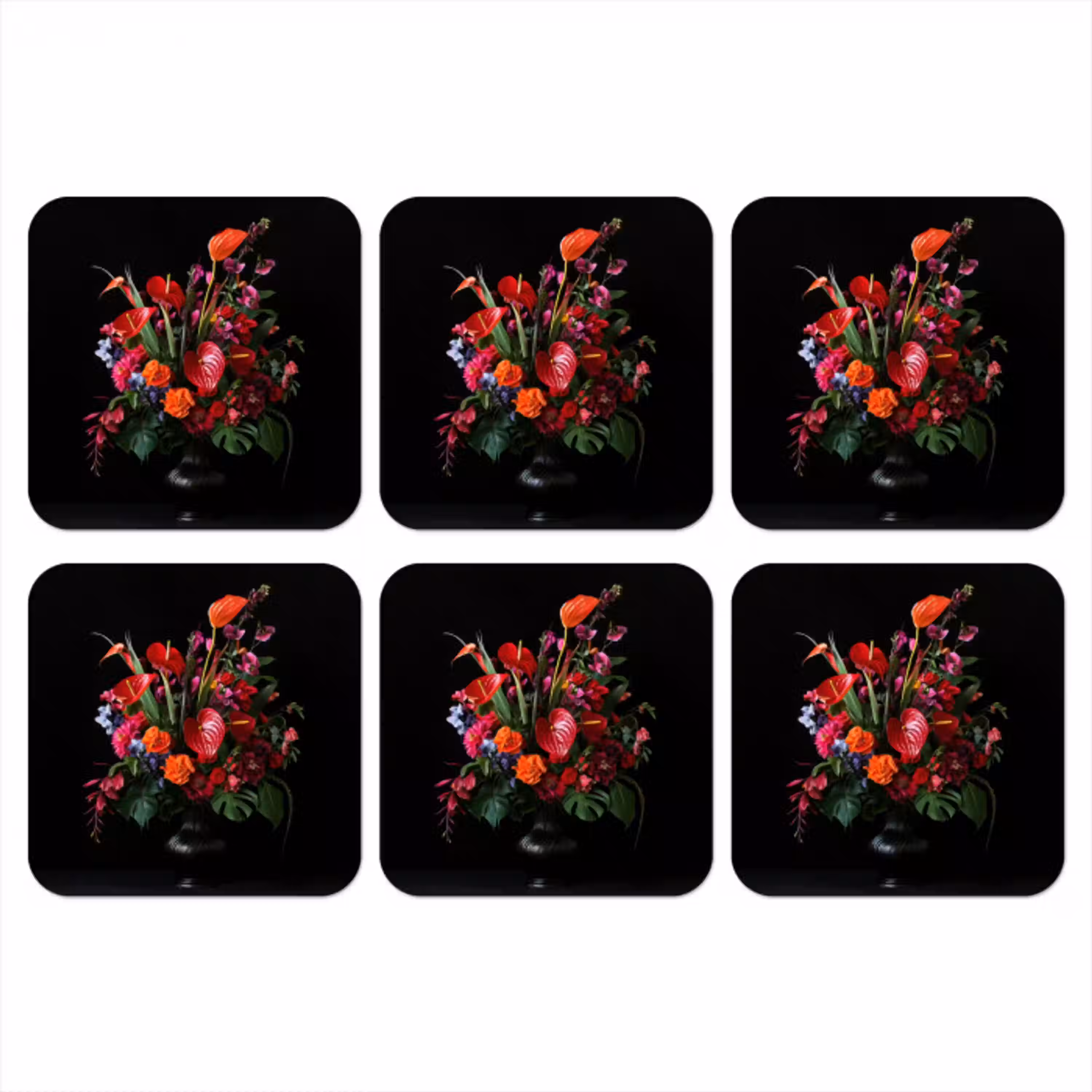 Bloemen - Boeket - Sierlijk onderzetter kurk middel -3d