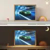 Groene racewagen - Blauw - Neon - Licht Light Box met batterij (Wandlamp kind) middel -sfeer3_kind