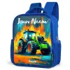 Abstract - Tractor - Groen Kinderrugzak - Blauw middel -schuin