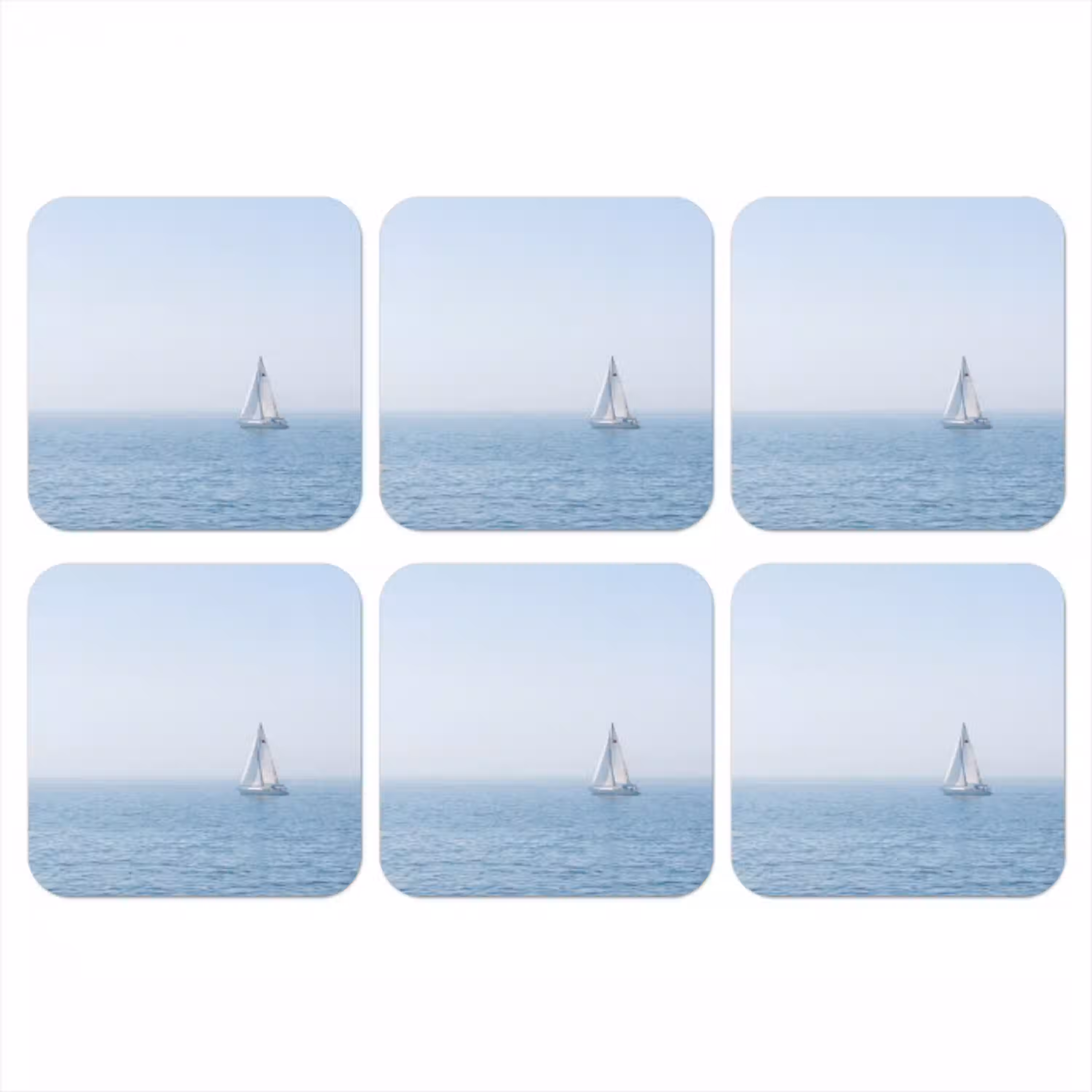Horizon - Zeilboot - Zee onderzetter kurk middel -3d