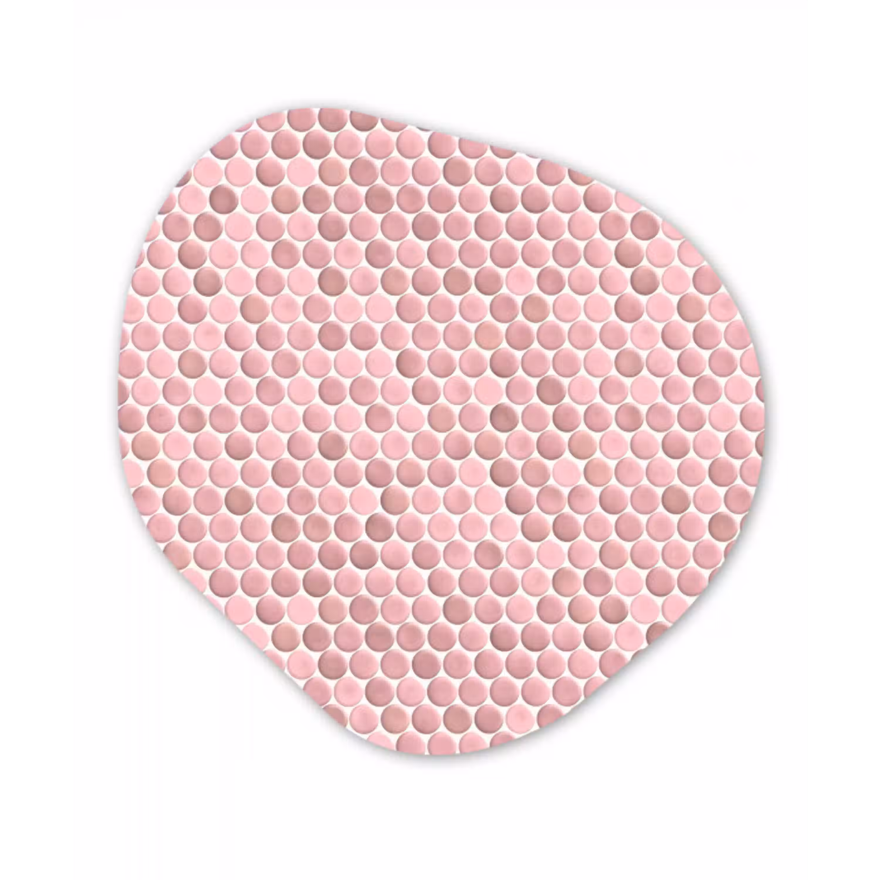 Penny - Mozaïek - Lichtroze Wandcirkel Organisch Forex 3mm klein 629 -3d