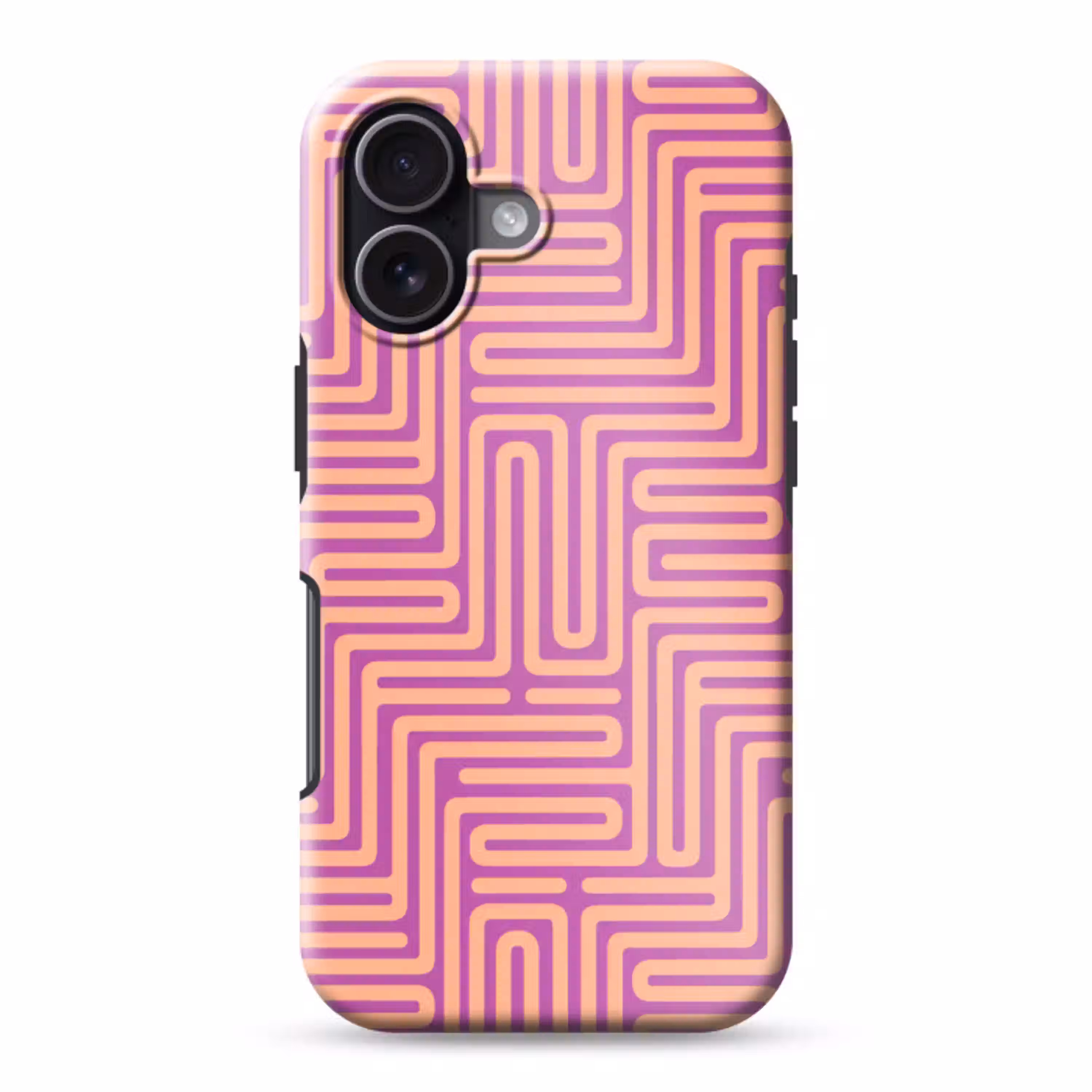 Patroon - Lijnen - Abstract - Modern - Paars Toughcase MagSafe Apple iPhone 17 klein -3d