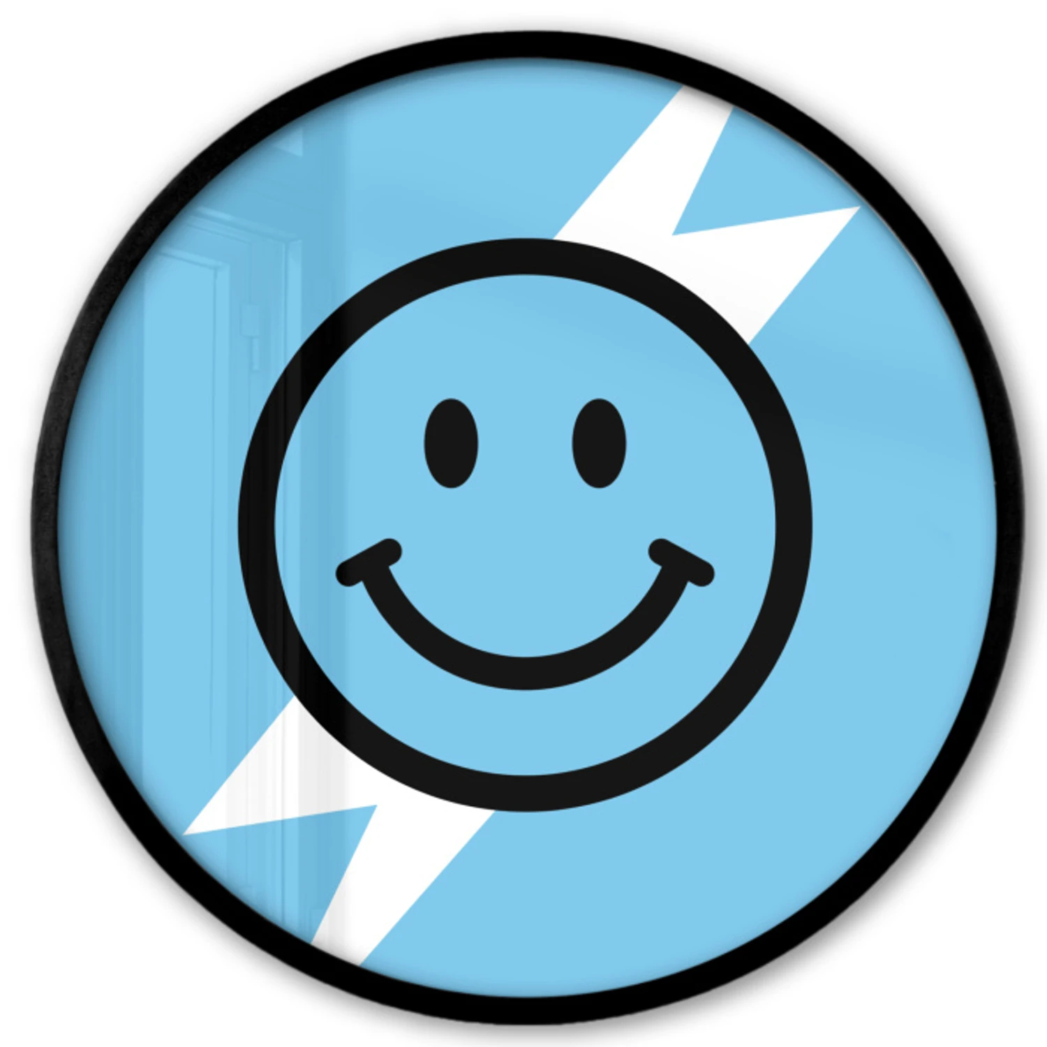 Cadre photo rond - Smiley - Bleu - Eclair