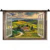 Doorkijk - Toscane - Uitzicht - Landschap - Zomer Wandkleed katoen klein -zz3d