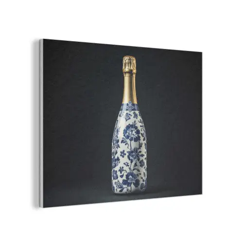 Champagne - Bloemen - Goud - Chique PET vilt klein -3d