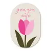 Tulp - Roze - Valentijn - Bloem Wandcirkel Ovaal Glas middel -3d