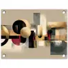 Abstract - Vormen - Beige - Texturen tuinposter los doek klein -3d