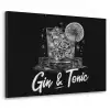 Gin en tonic - Glas - Limoen - Ijsblokjes Textielframe zwart klein -3d