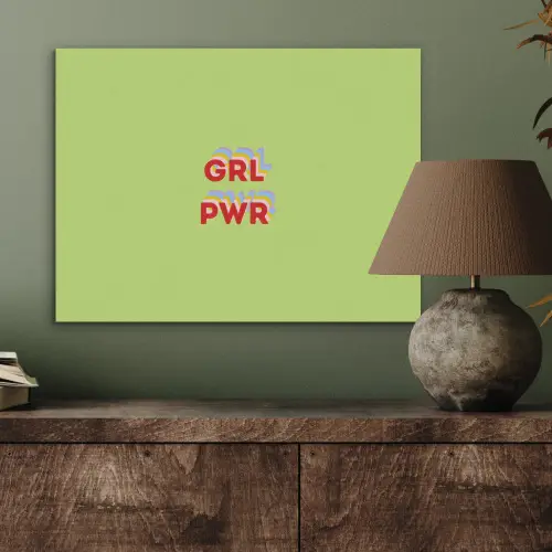 Grl pwr - Groen - Rood - 3D PET vilt klein -sfeer2