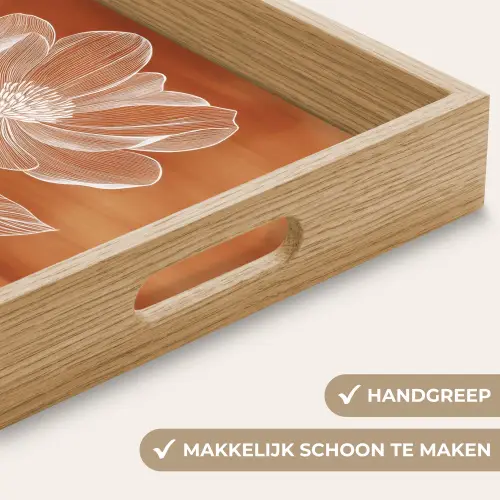 Bloem - Minimalistisch - Wit Dienblad Rechthoek middel -USP_HandgreepNL
