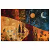 Silhouetten - Abstract - Zon - Maan poster papier klein -3d