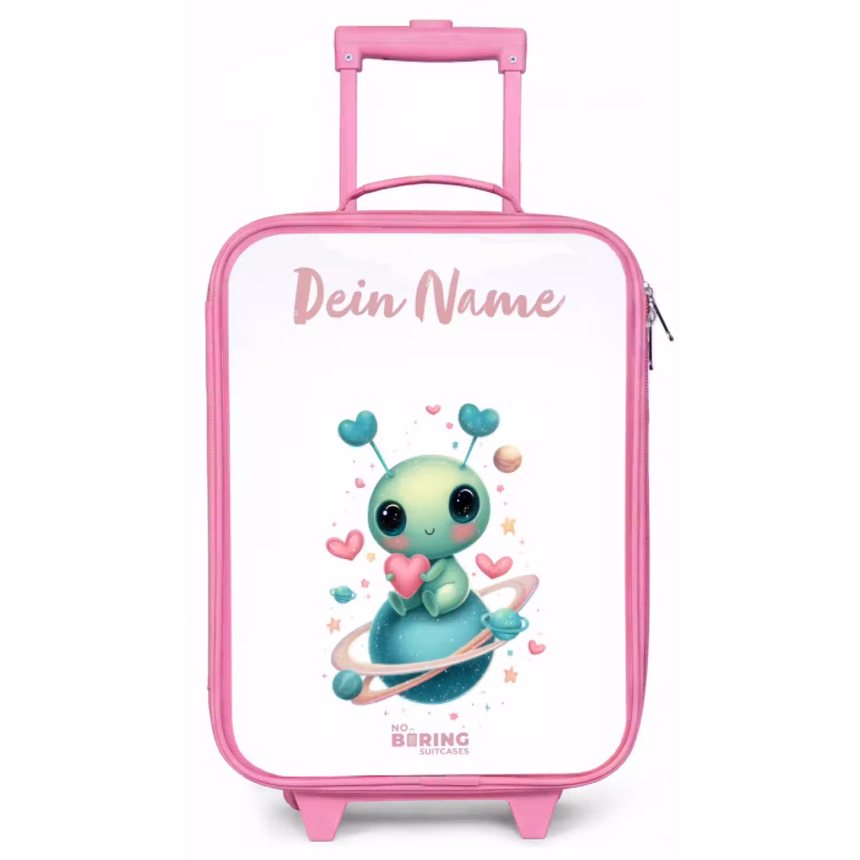 Lief buitenaards wezentje met hartje Kinderkoffer - Roze klein -zz3dotto
