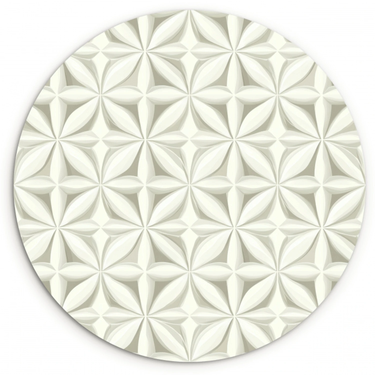Abstract - Structuur - Grijs - Wit Wandcirkel kunststof plaat 5mm dik klein 188 -3d