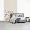 Minimalistisch - Love - Beige fotobehang vinyl groot -slaapkamer