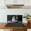 Hond - Bulldog - Pasta - Bril - Stoer - Dieren keuken achterwand spatscherm klein -sfeer2