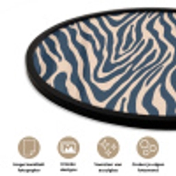 Zebra - Patroon - Blauw - Beige Fotolijst rond zonder passe partout klein 856 -closeup_NL