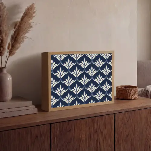 Modern - Ontwerp - Blauw Light Box met batterij (Wandlamp) middel 907 -sfeer2