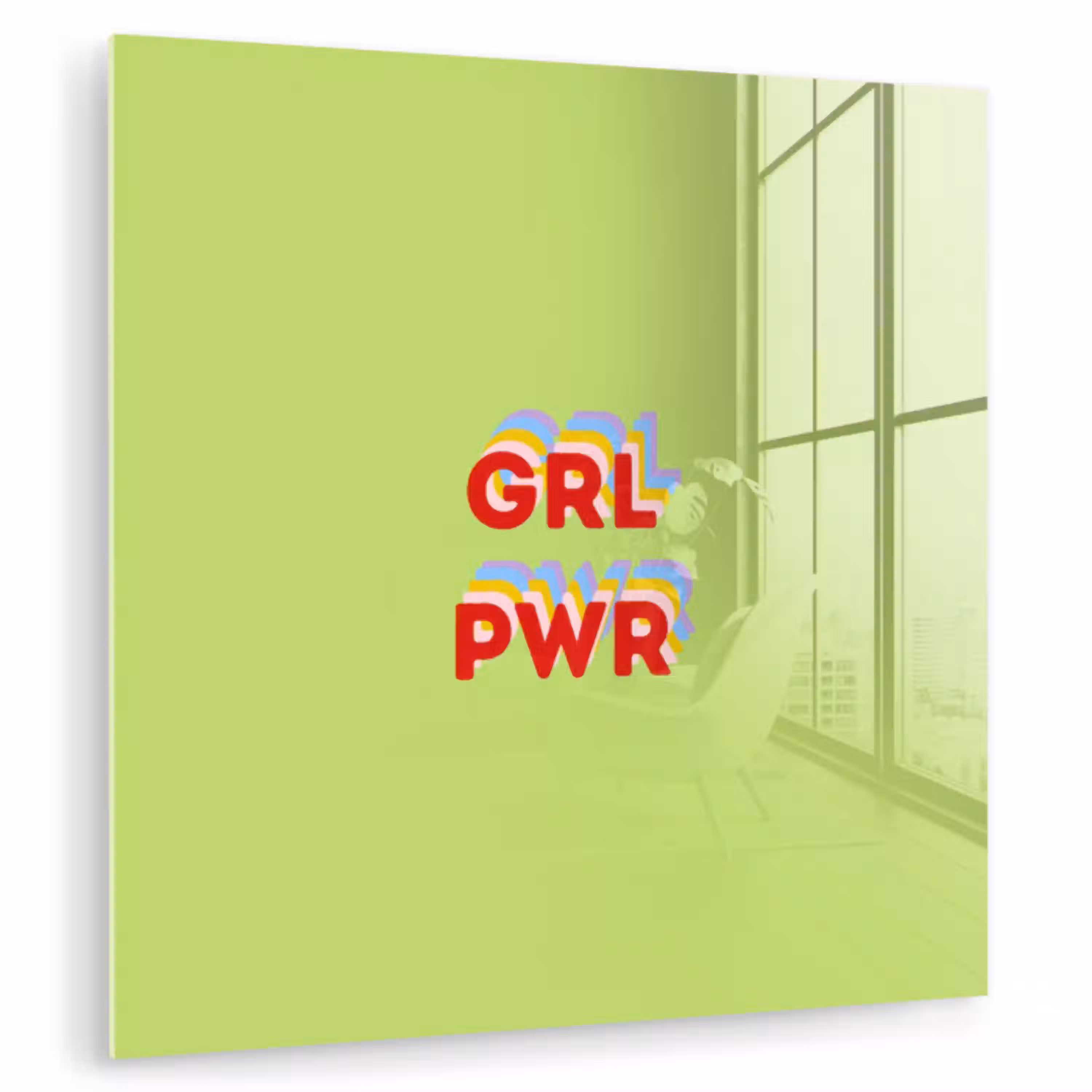 Grl pwr - Groen - Rood - 3D plexiglas 5mm klein -zzzproduct_nieuw