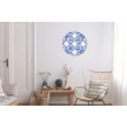 Cirkels - Bloemen - Blauw Wandcirkel aluminium klein 190 -woonkamer