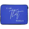 Blauw - I am that woman - Sierlijk - Minimalistisch laptophoes neopreen klein -zkaufland3dotto