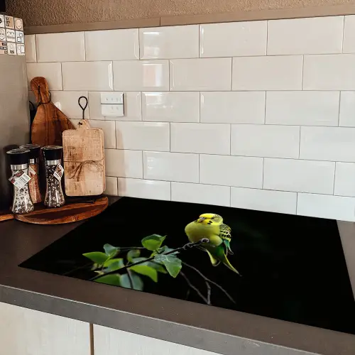 Parkiet - Tak - Bladeren - Geel Inductie beschermer vinyl 3mm klein -sfeer3