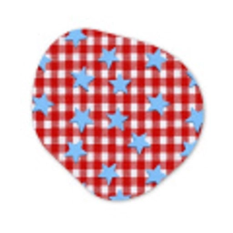 Ruit - Sterren - Rood Wandcirkel Organisch Forex 3mm klein 629 -3d