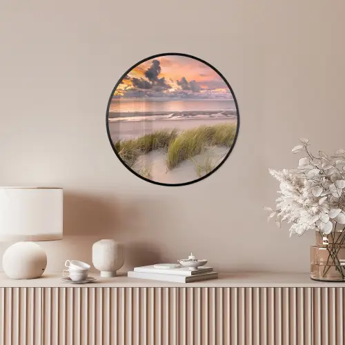 Zonsondergang - Duin - Strand - Planten - Zee Fotolijst rond zonder passe partout klein -sfeer3