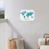 Wereldkaart - Blauw - Kleurrijk tuinposter los doek klein -sfeer8