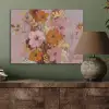 Schilderij - Bloemen - Rustiek - Roze PET vilt klein -sfeer2