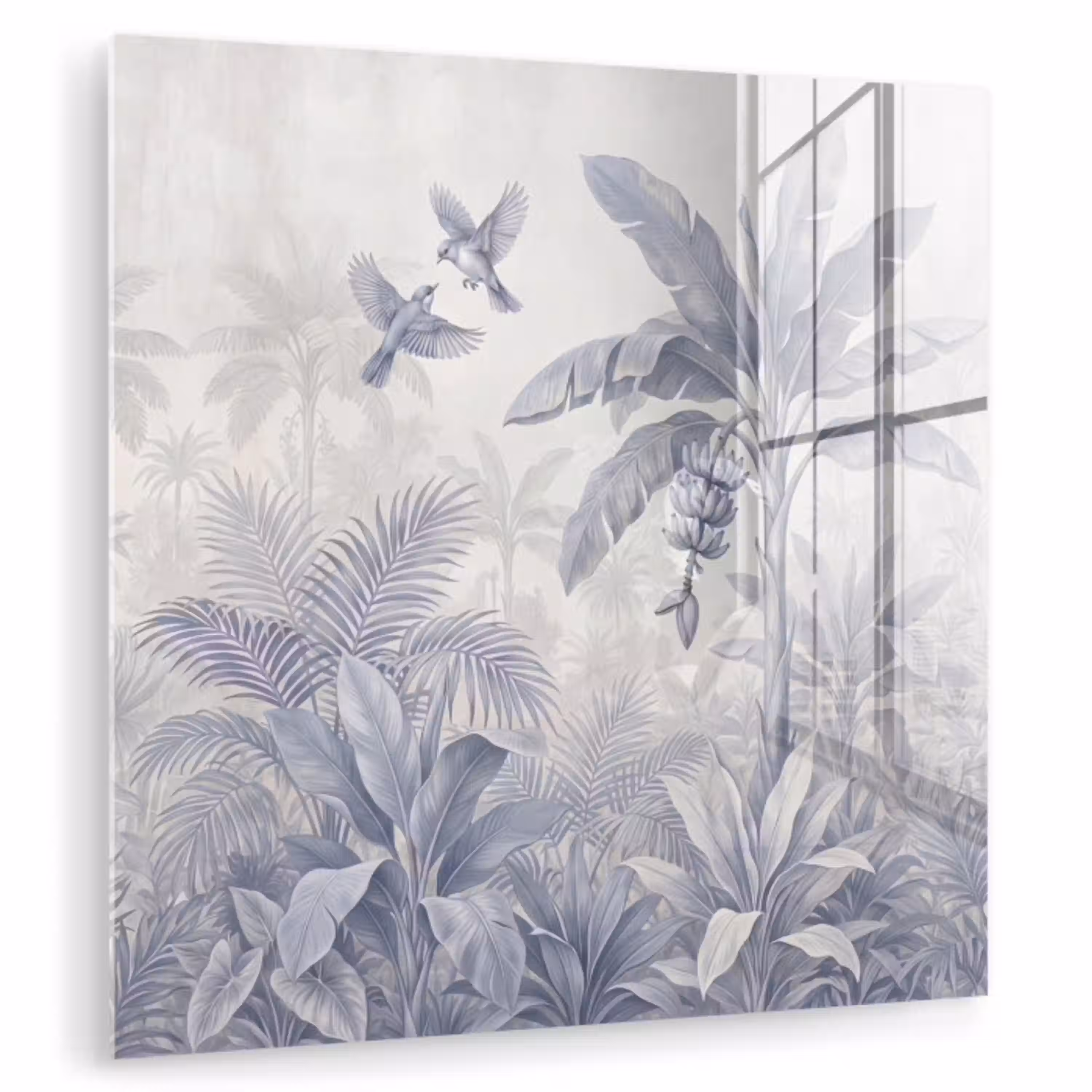 Natuur - Vogel - Jungle - Illustratie - Blauw plexiglas 5mm klein -zzzproduct_nieuw