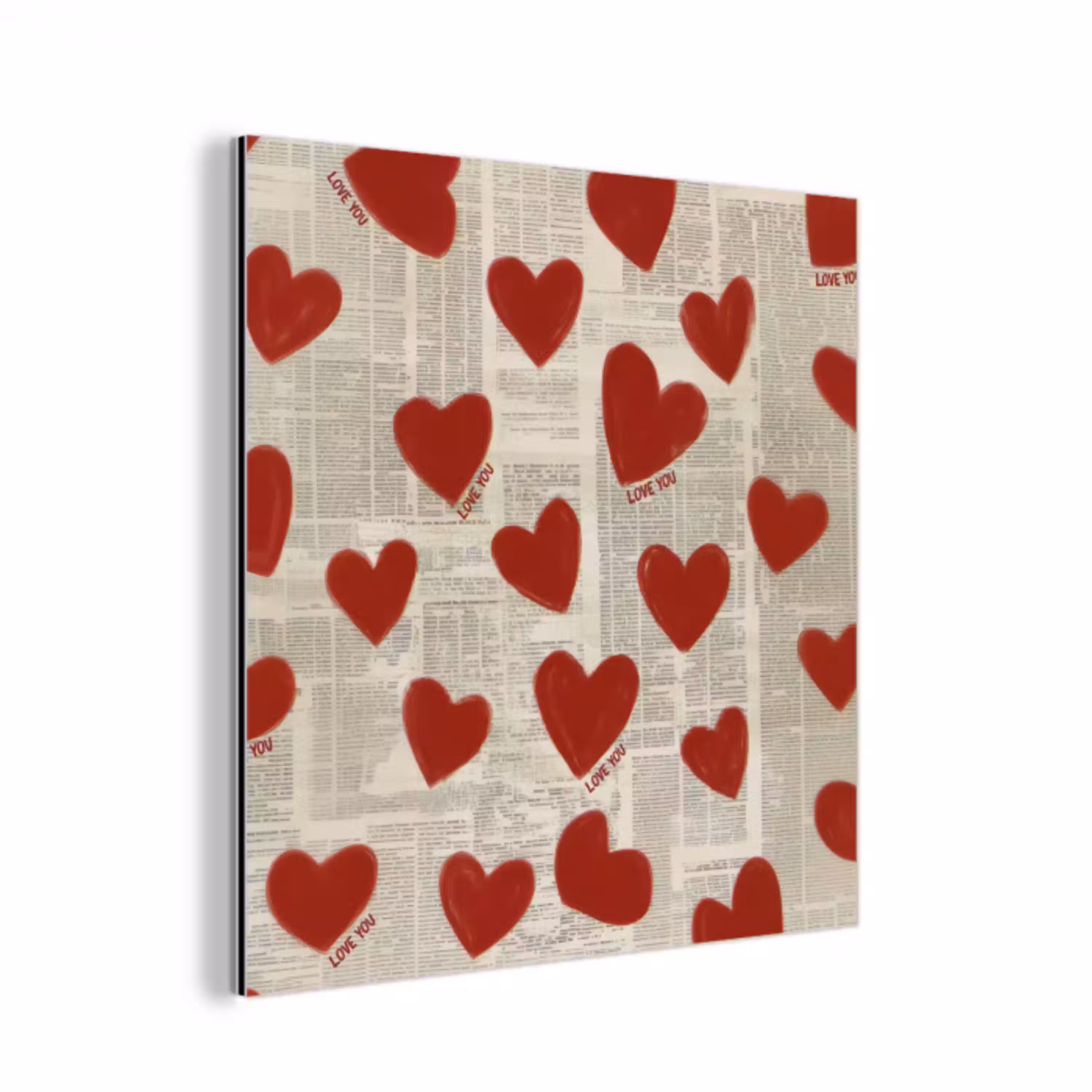 Hartjes - Krant - Loveyou aluminium wit klein -3d