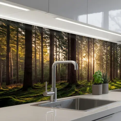Bos - Gras - Zonlicht keuken achterwand 2 middel -3d_schuin