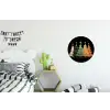 Kerstbomen - Kleurrijk - Lichtjes - Ster Wandcirkel aluminium klein -kinderkamer